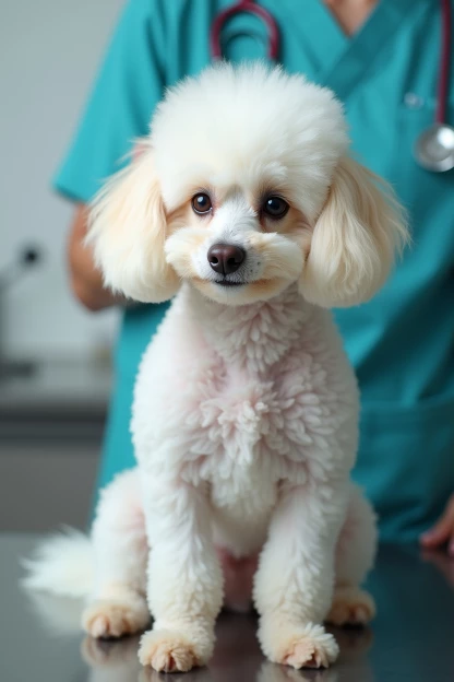 Pudel beim Tierarzt