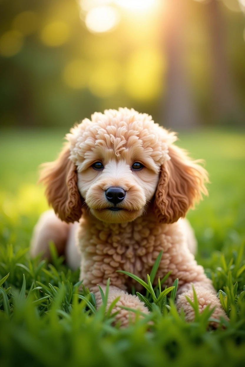 gesunder Pudel auf der Wiese