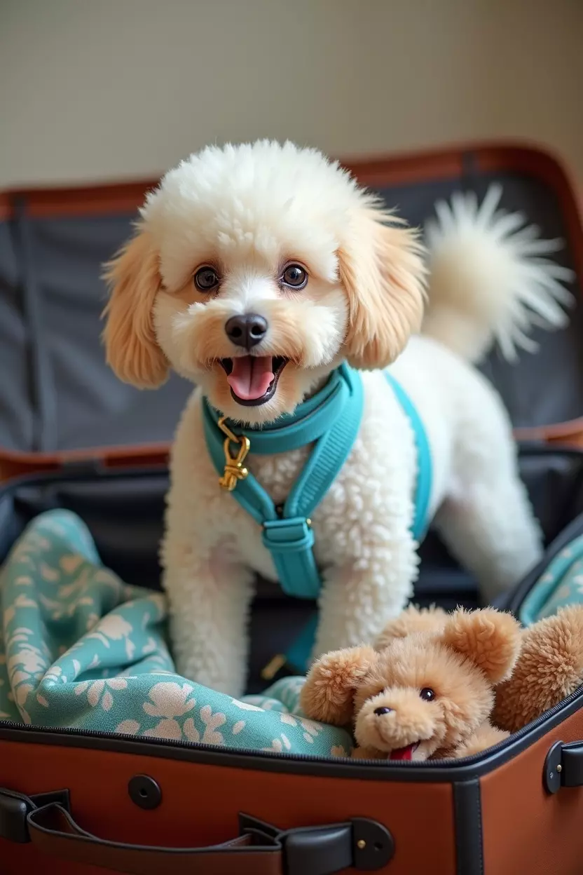 Pudel auf Reisevorbereitungen - welches Hundezubehör muss in den Koffer?