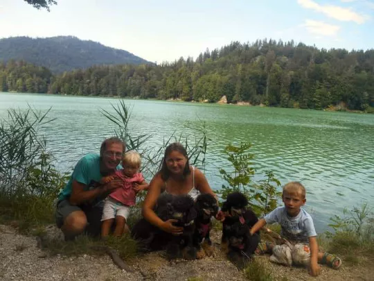 Familienfoto mit unseren Pudeln